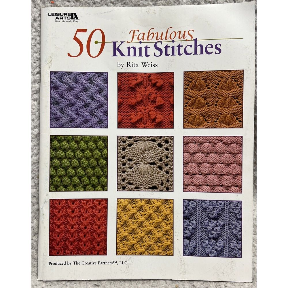 Leisure Arts #4280 Booklet 50 Fabulous Knit Stitches by Rita Weiss